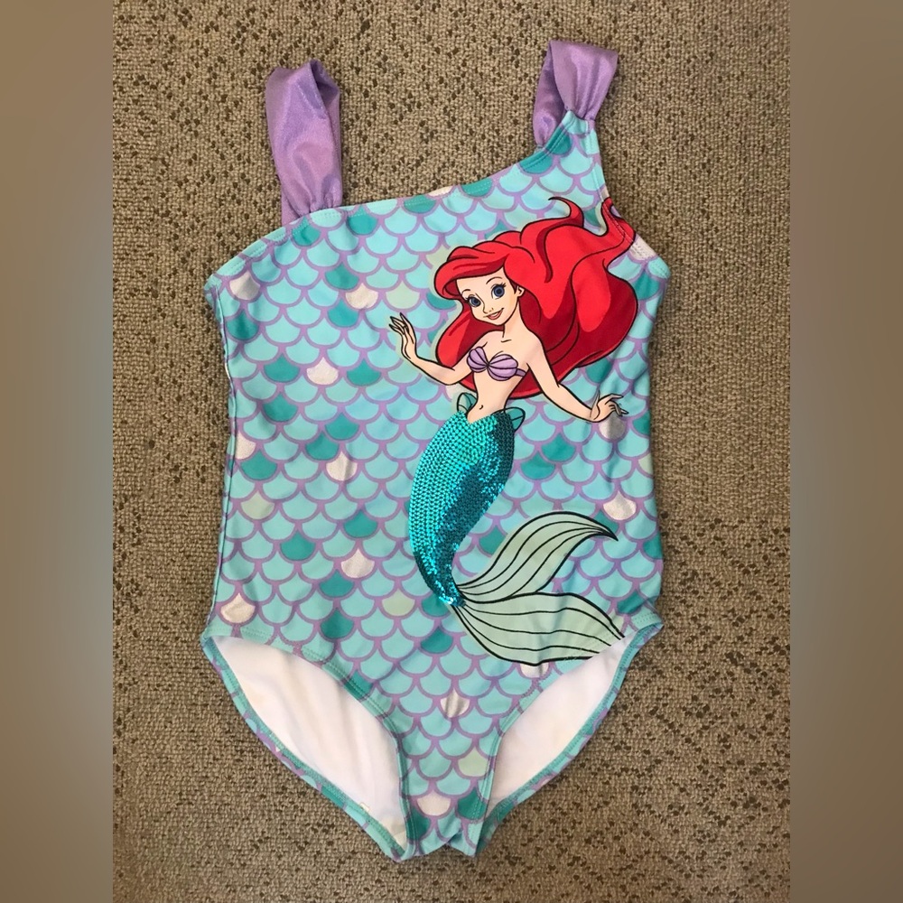 Disney Little Mermaid Ariel Girls' Turquoise One-Piece Swimsuit